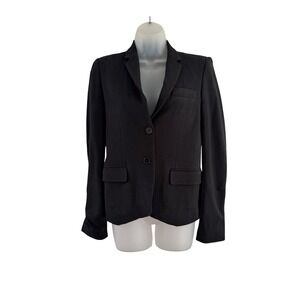 Theory Stretch Blazer Womens 0 Black Two‎ Button Notch Lapel Jacket A0125110
